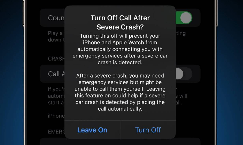 镇雄苹果14维修分享 iPhone 14 和 Apple Watch 上关闭崩溃检测 