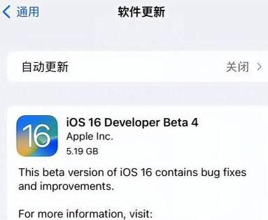 镇雄苹果手机维修分享iOS16 Beta4 更新内容及升级建议 